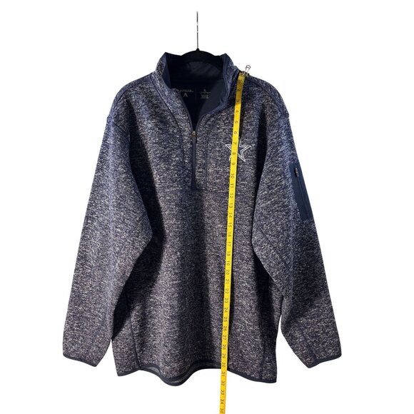 Dallas Cowboys Antigua XL Navy Heathered 1/4 Zip Pullover Sweatshirt With Zipper - Picture 5 of 7